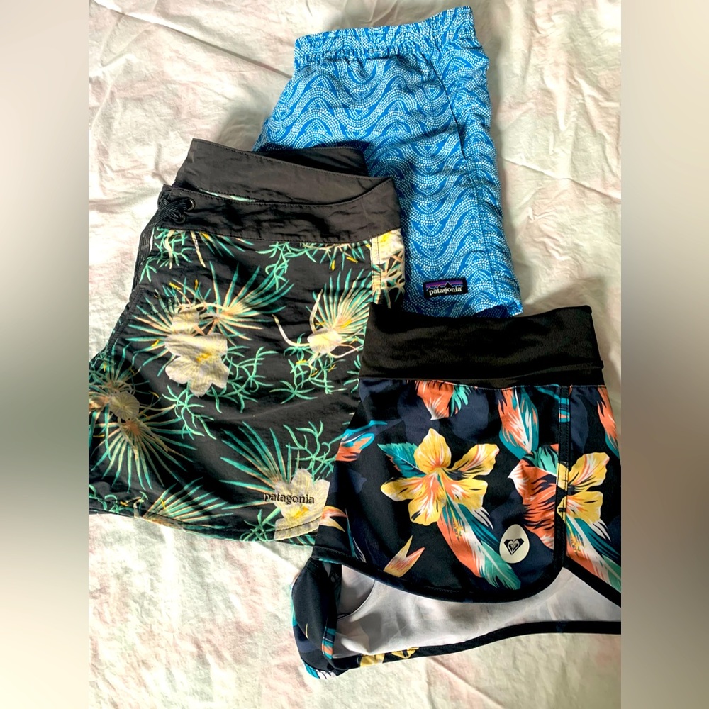Patagonia “baggies & Roxy shorts size med Patagonia board shorts size 10